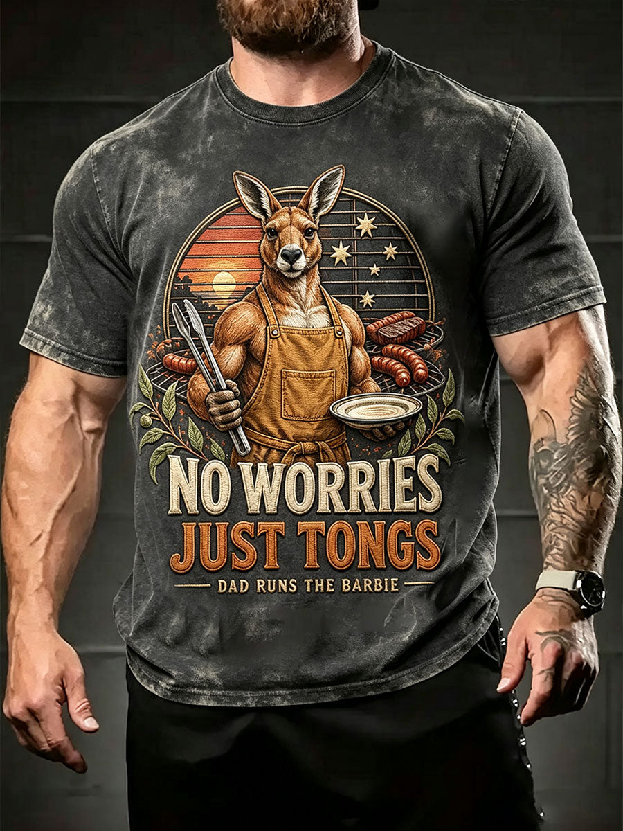 Men's Australia Father's Day Art Printed T-shirt
