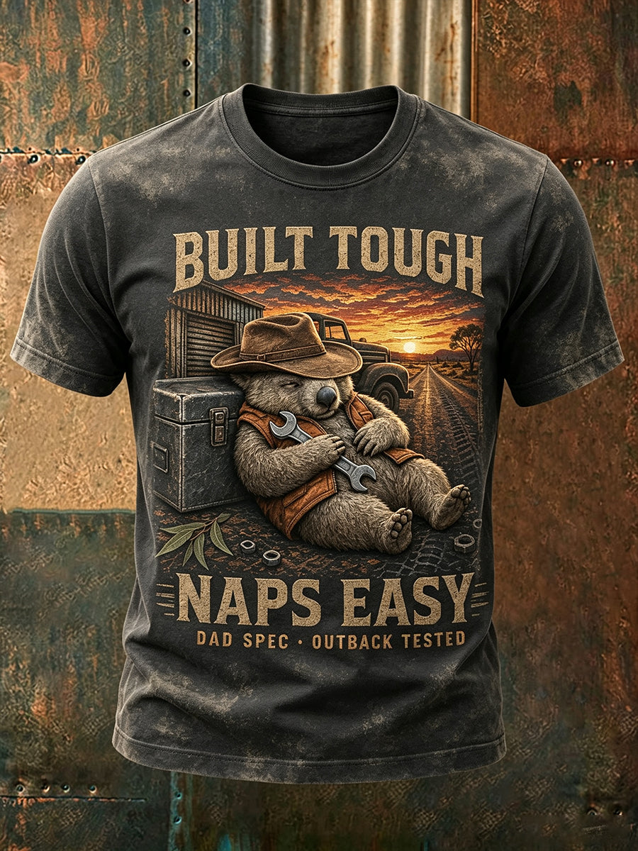 Men's Australia Father's Day Art Printed T-shirt