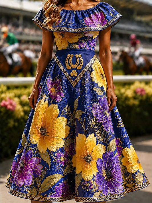 Women's Vintage Melbourne Cup Australian Horse Racing Dress