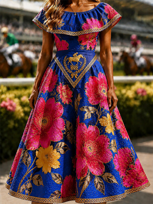 Women's Vintage Melbourne Cup Australian Horse Racing Dress