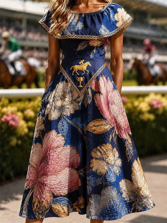 Women's Vintage Melbourne Cup Australian Horse Racing Dress