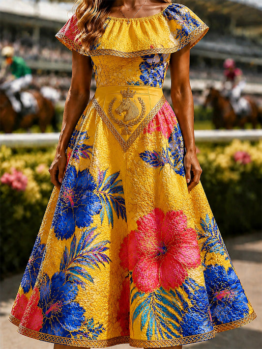 Women's Vintage Melbourne Cup Australian Horse Racing Dress