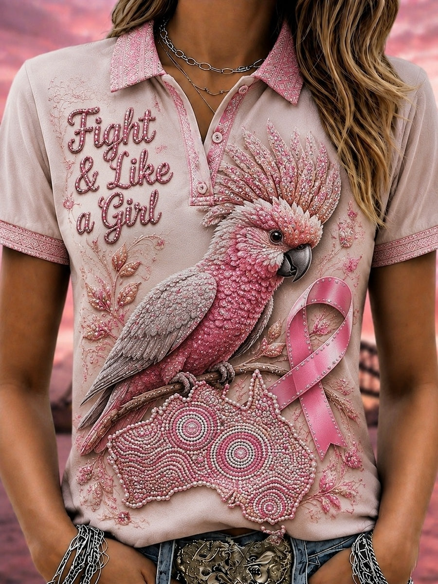 Women's Breast Cancer Awareness Australia Polo T-Shirt
