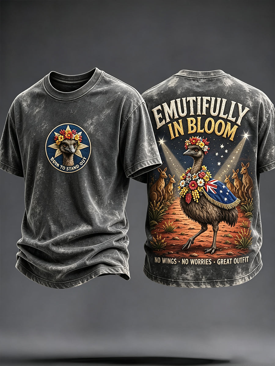 Men's Australia Floral Art Printed T-shirt