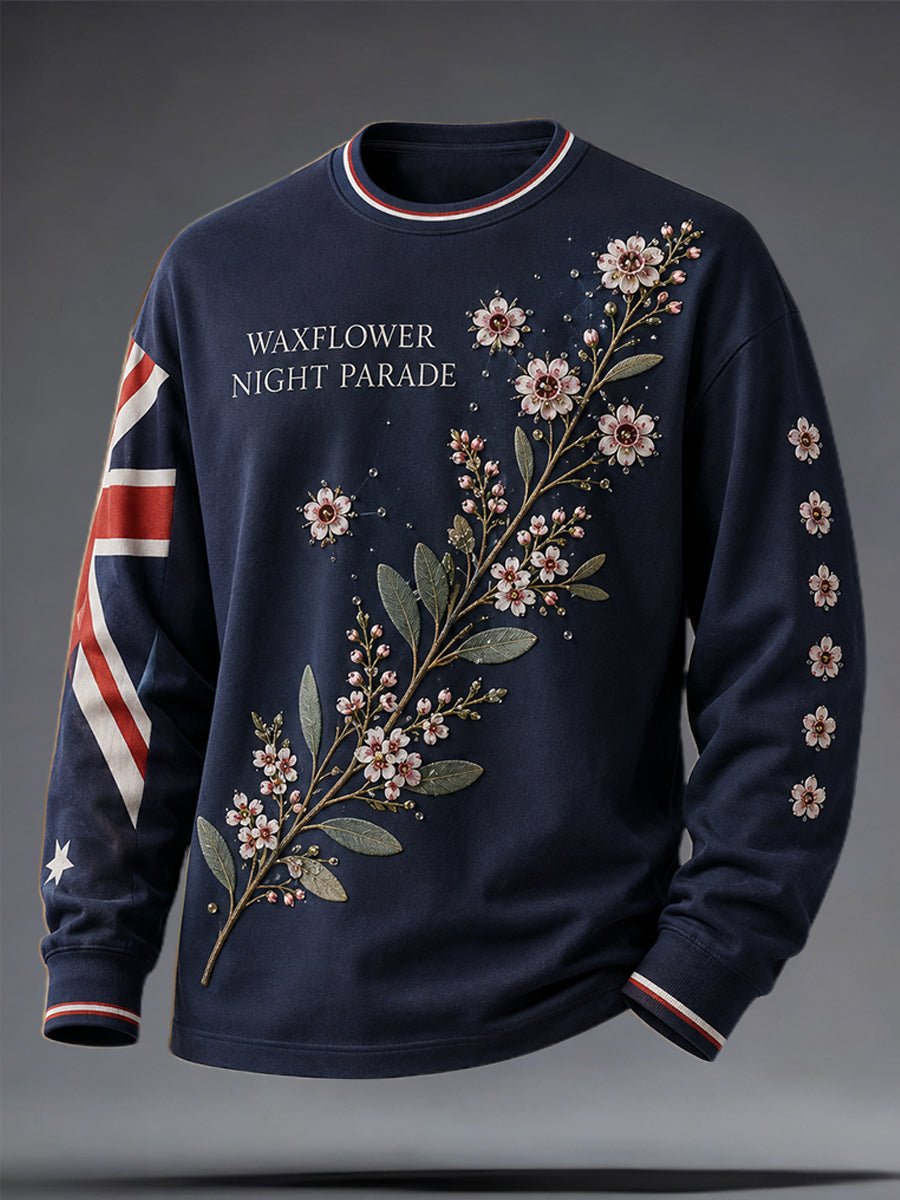Men's Australia Floral Art Printed Sweatshirt