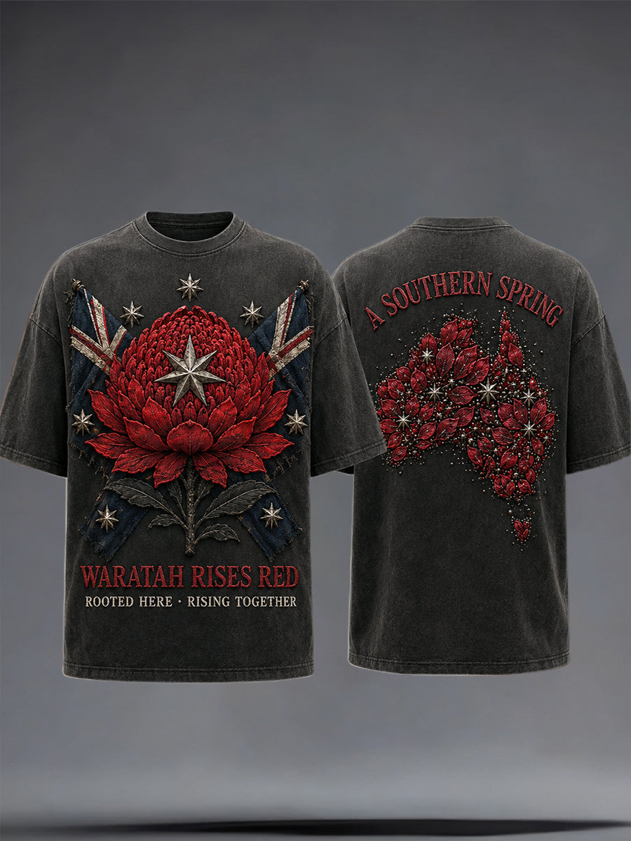 Men's Australia Floral Art Printed T-shirt