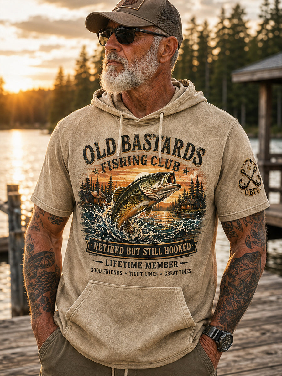 Men's Old Bastards Fishing Club Print Casual Top