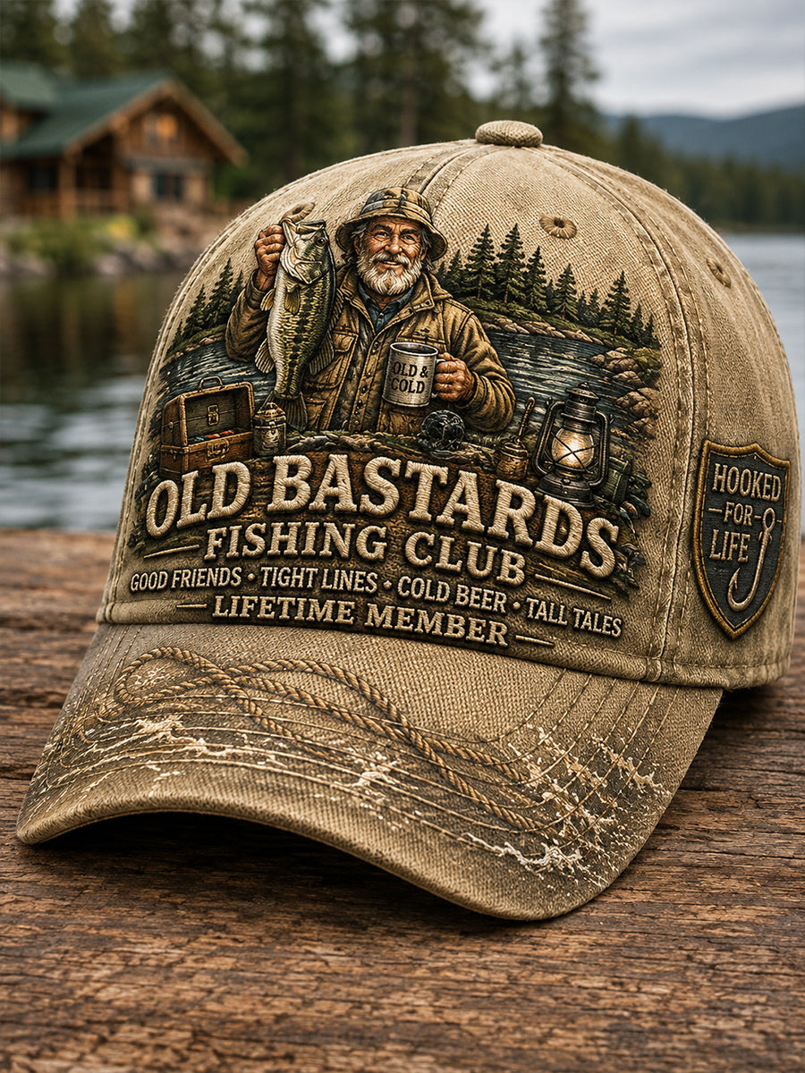 Unisex  Funny Old Bastards Fishing Club Lifetime Member Hat