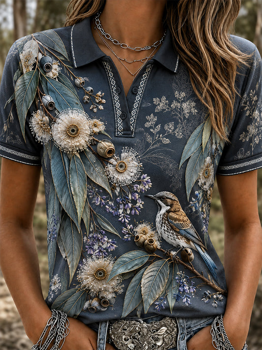 Women's Australian Plants Polo T-Shirt