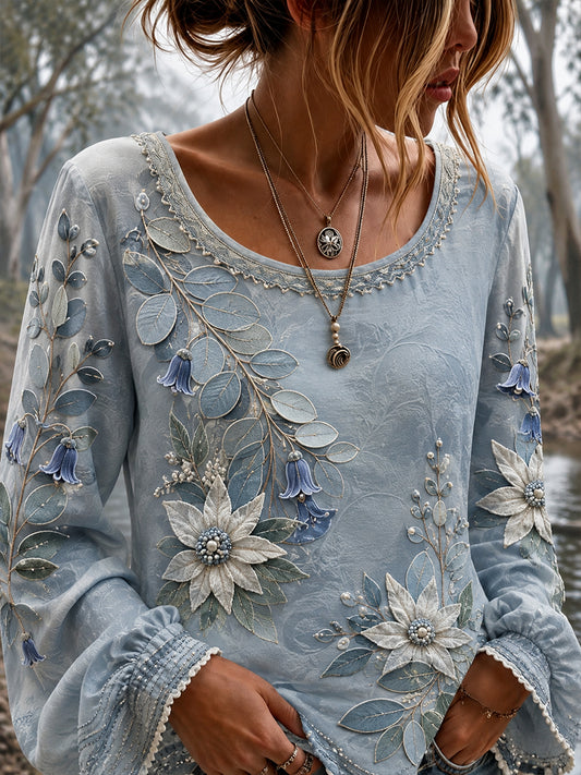 Women's Australian Plants Cotton-Linen Shirt