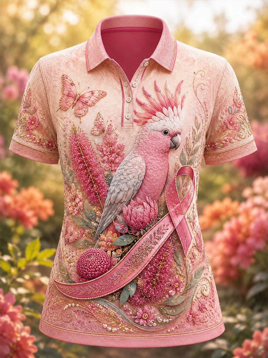 Women's Australia Breast Cancer Awareness Polo T-Shirt