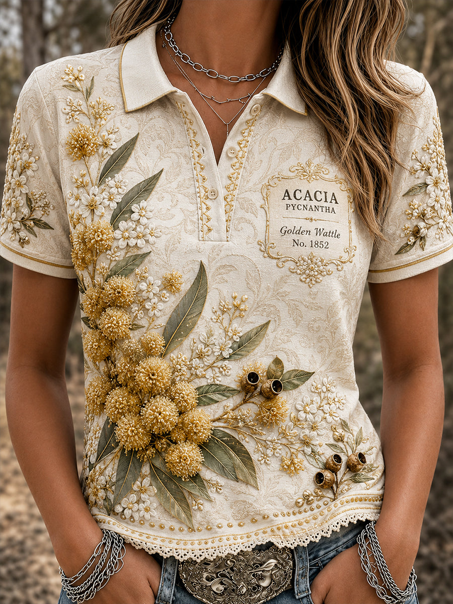 Women's Australian Plants Polo T-Shirt