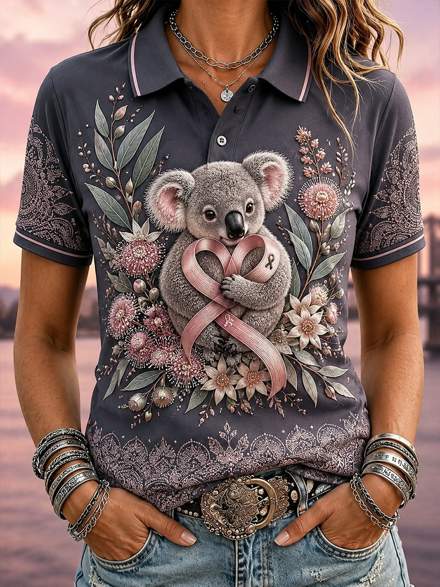 Women's Australian Breast Cancer Awareness Polo T-Shirt