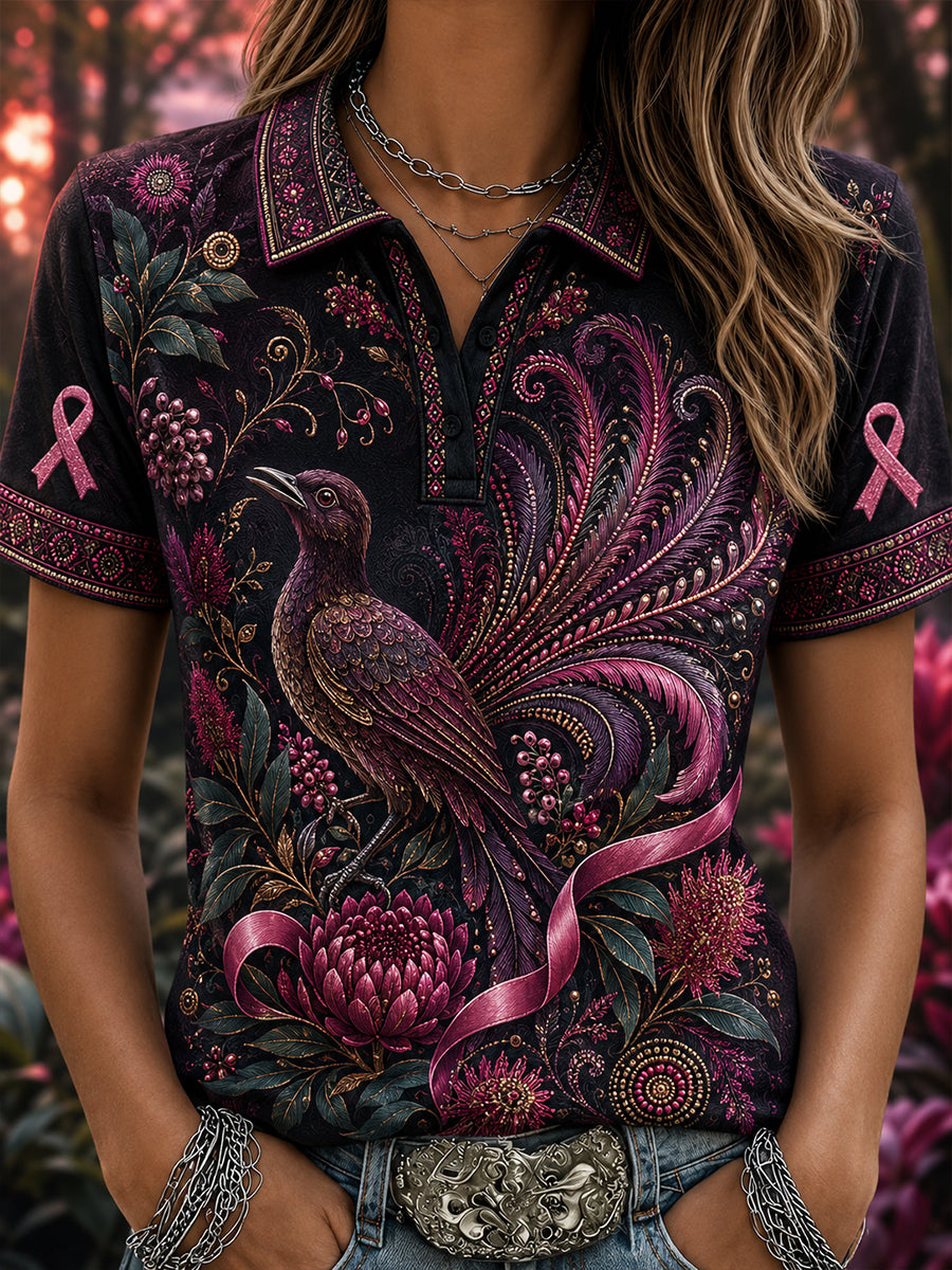 Women's Australian Breast Cancer Awareness Polo T-Shirt