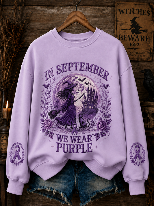 Women's In September We Wear Purple Regular Sweatshirt