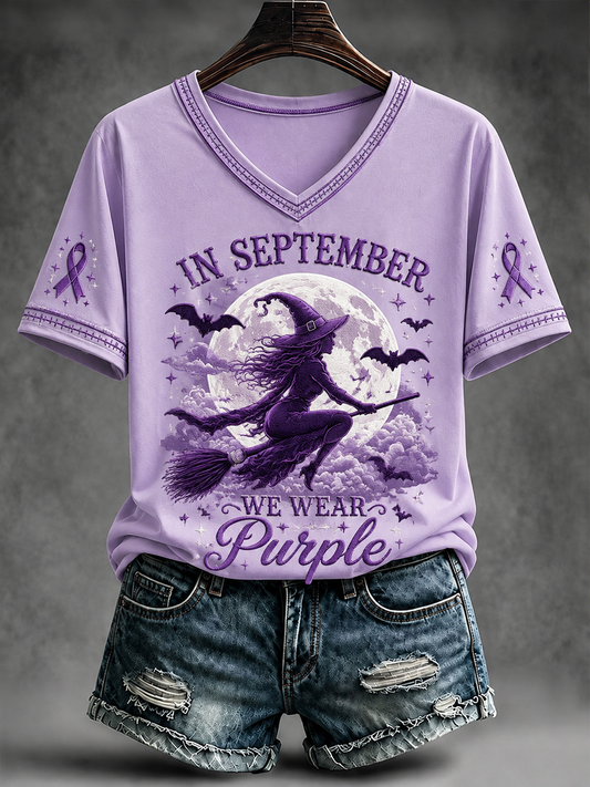 Women's In September We Wear Purple Short-sleeved T-shirt