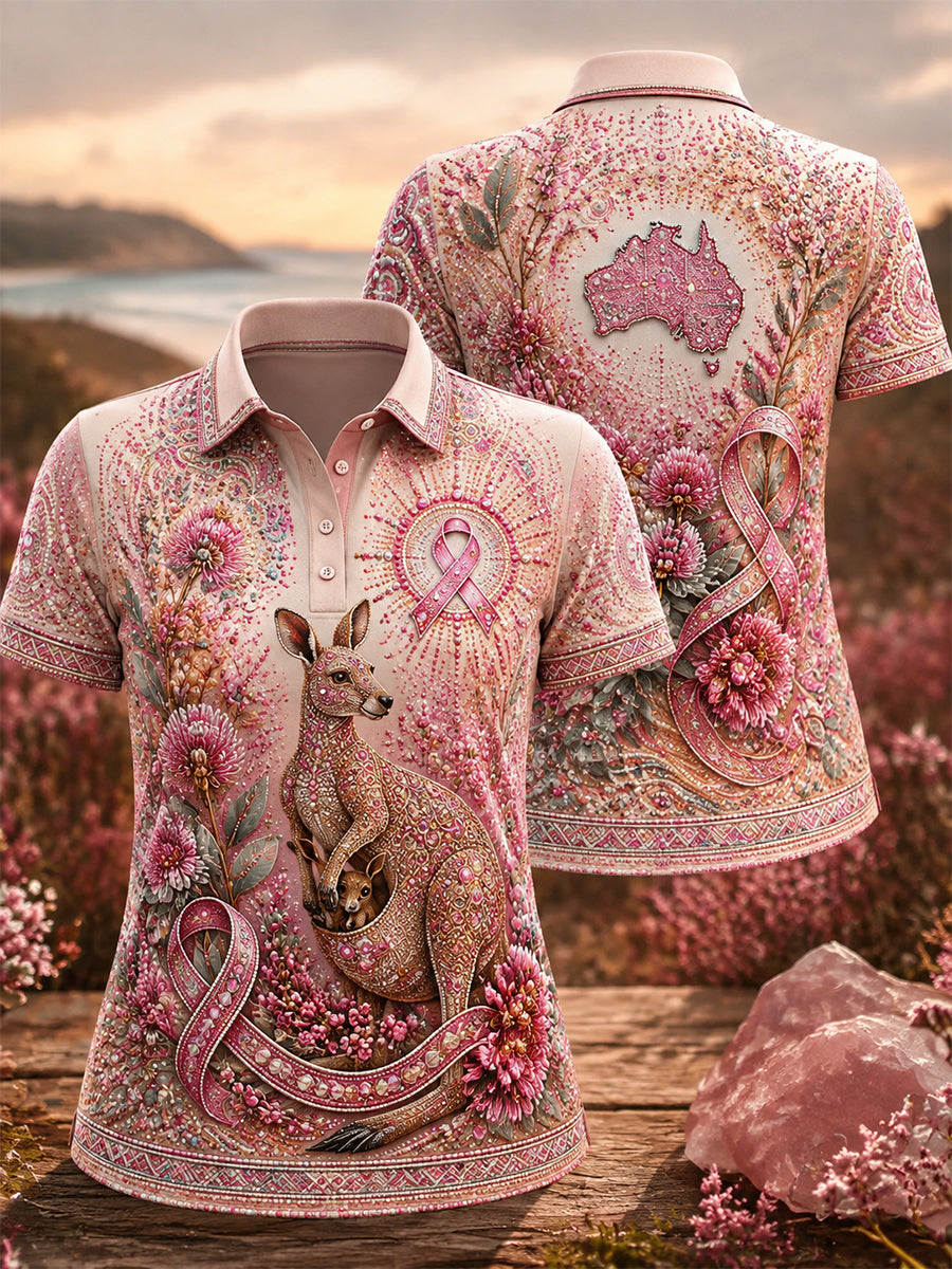 Women's Australian Breast Cancer Awareness Polo T-Shirt