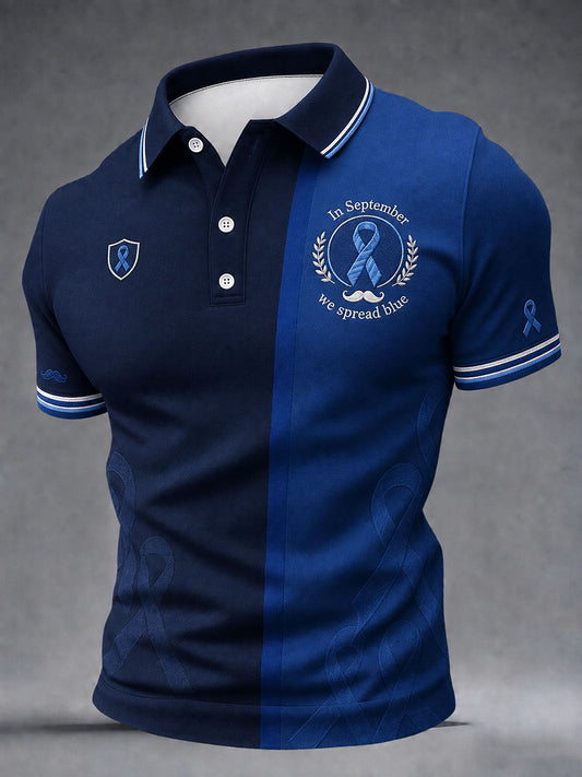 Men's "In September we spread blue" prostate cancer awareness shirts
