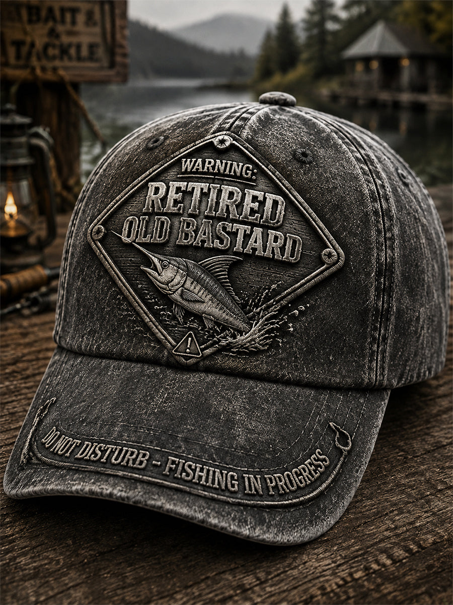 Unisex Funny Old Bastards Fishing Club Lifetime Member Print Hat
