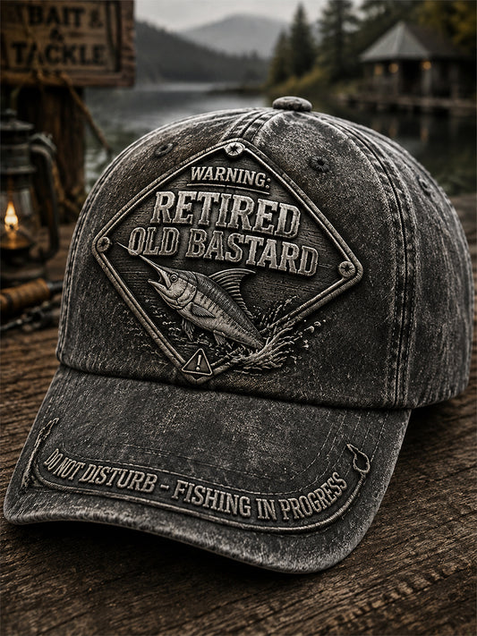 Unisex Funny Old Bastards Fishing Club Lifetime Member Print Hat