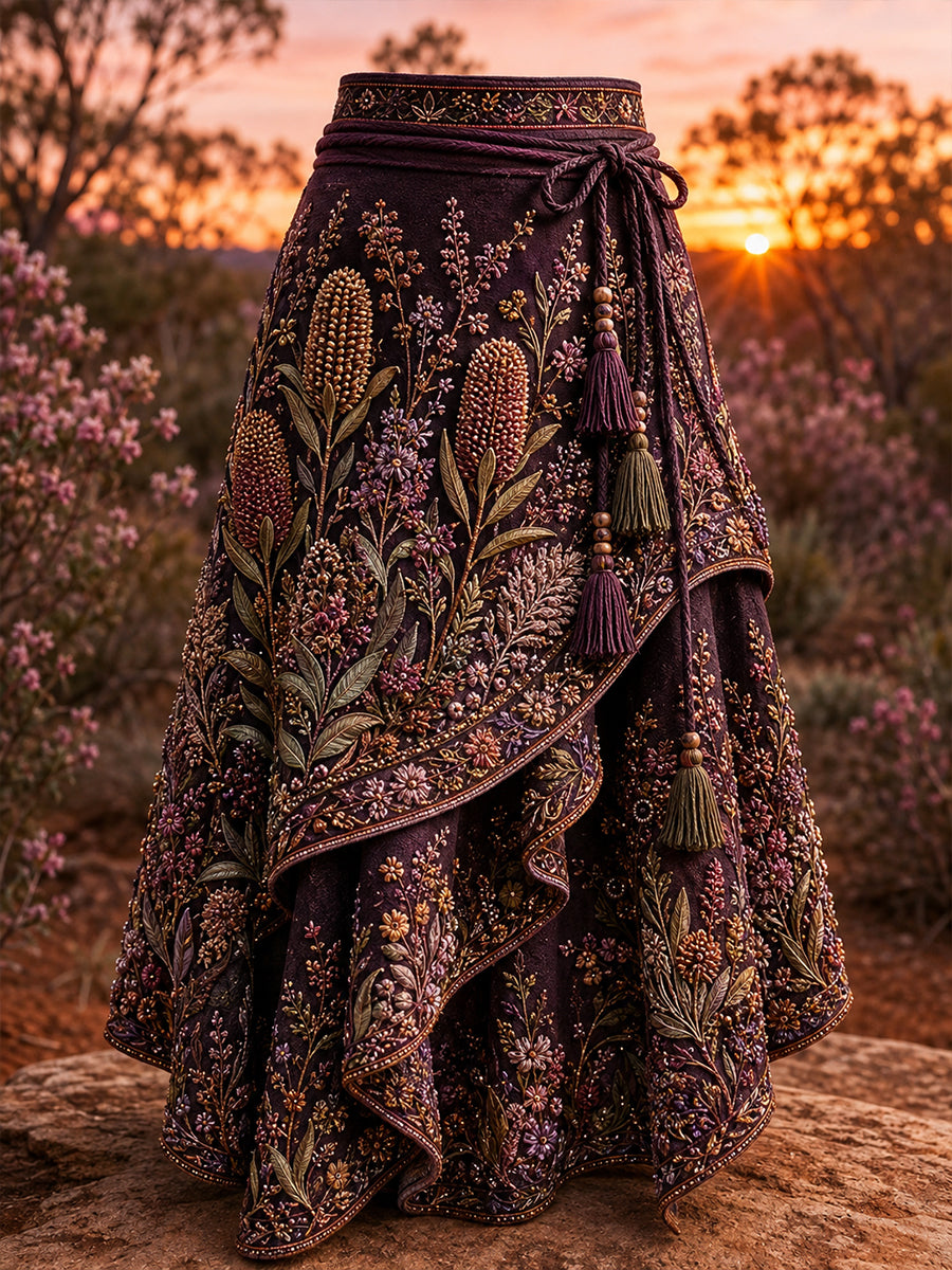 Women's Wildflower Season Printed Irregular Skirt