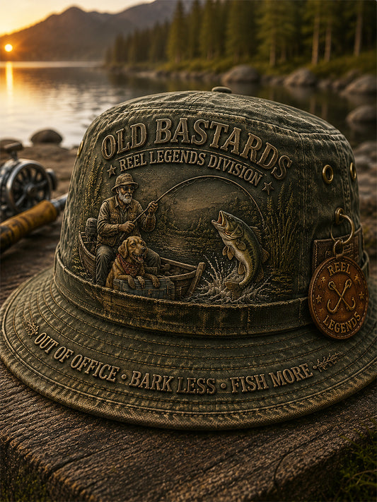 Unisex Funny Old Bastards Fishing Club Lifetime Member Print  Fishing Hat