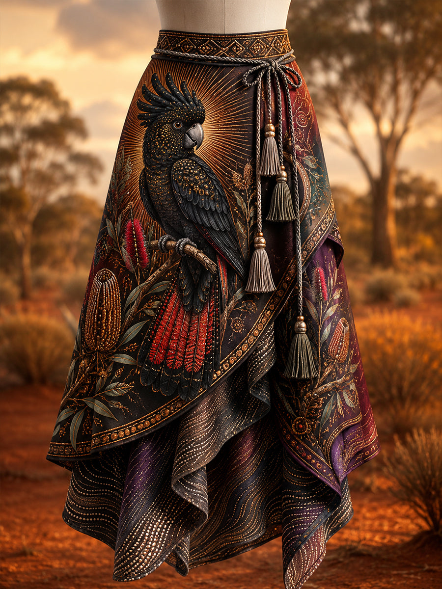 Women's Australian Animals  Printed Irregular Skirt