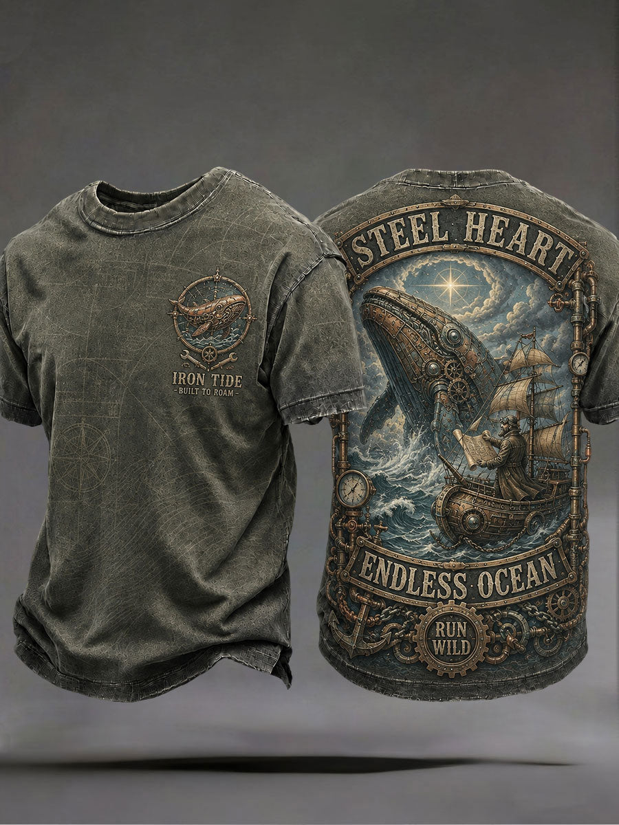 Men's "steel heart endless ocean" T-shirts