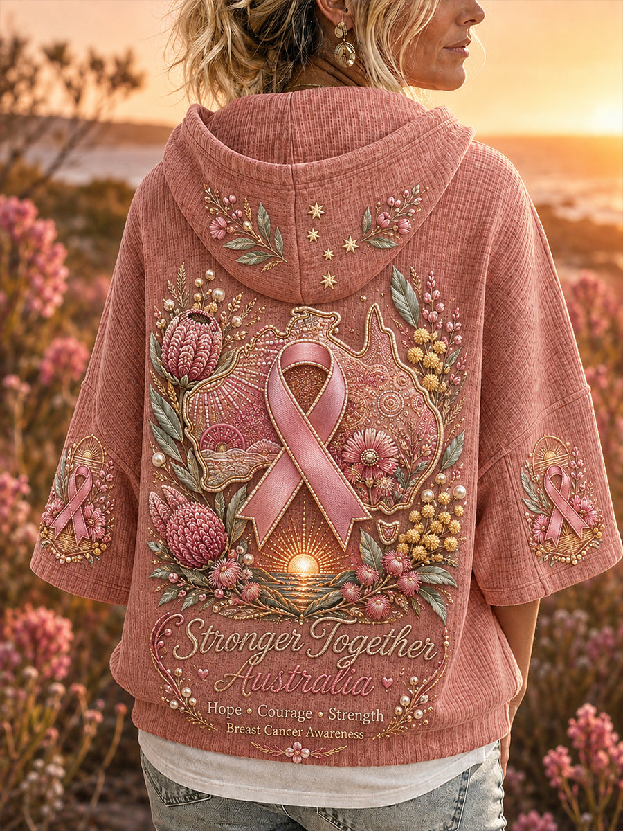 Women's Australian Breast Cancer Awareness Short-Sleeve Hoodie