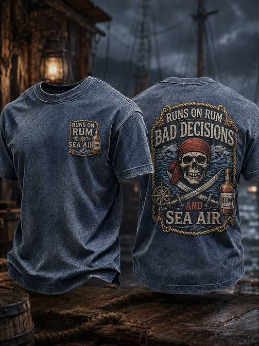 Men's "Runs On Rum Bad Decisions And Sea Air" T-shirts