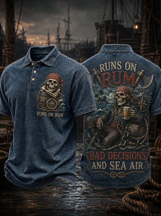 Men's "Runs On Rum Bad Decisions And Sea Air" Tops