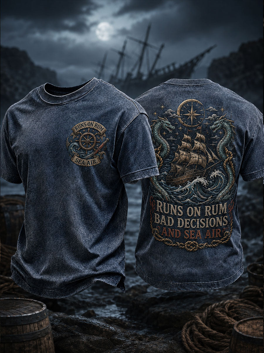Men's "Runs On Rum Bad Decisions And Sea Air" T-shirts
