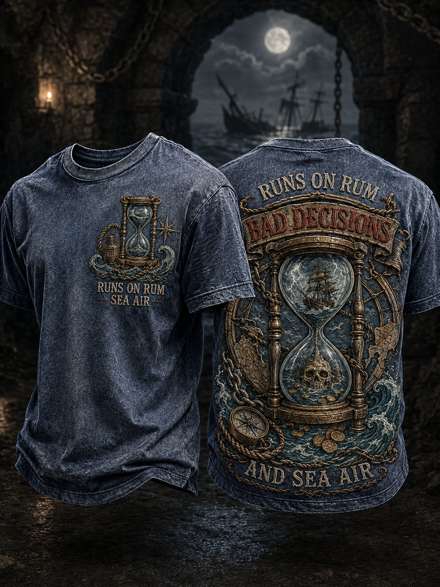 Men's "Runs On Rum Bad Decisions And Sea Air" T-shirts
