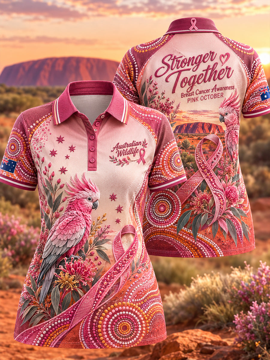 Women's Breast Cancer Awareness Australia Polo T-Shirt