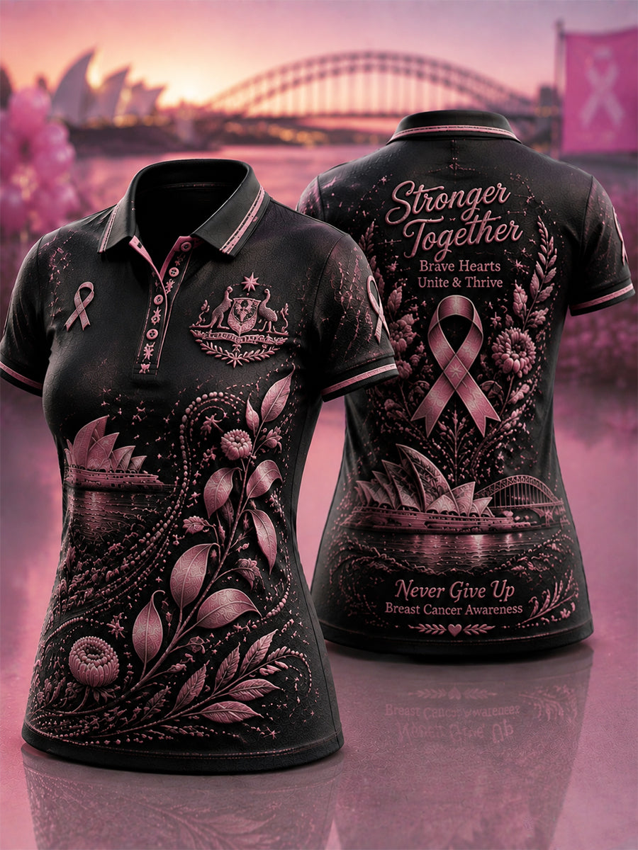 Women's Australian Breast Cancer Awareness Polo T-Shirt