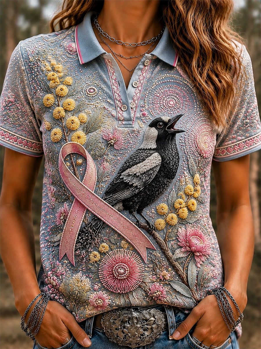 Women's Australian Breast Cancer Awareness Polo T-Shirt