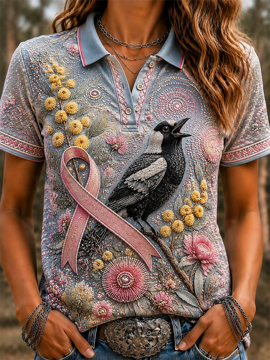 Women's Australian Breast Cancer Awareness Polo T-Shirt