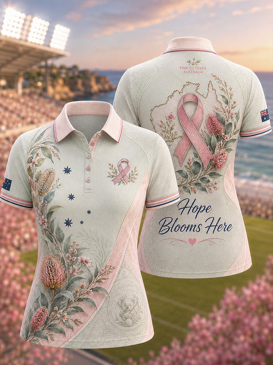 Women's Breast Cancer Awareness In Australia Polo T-Shirt