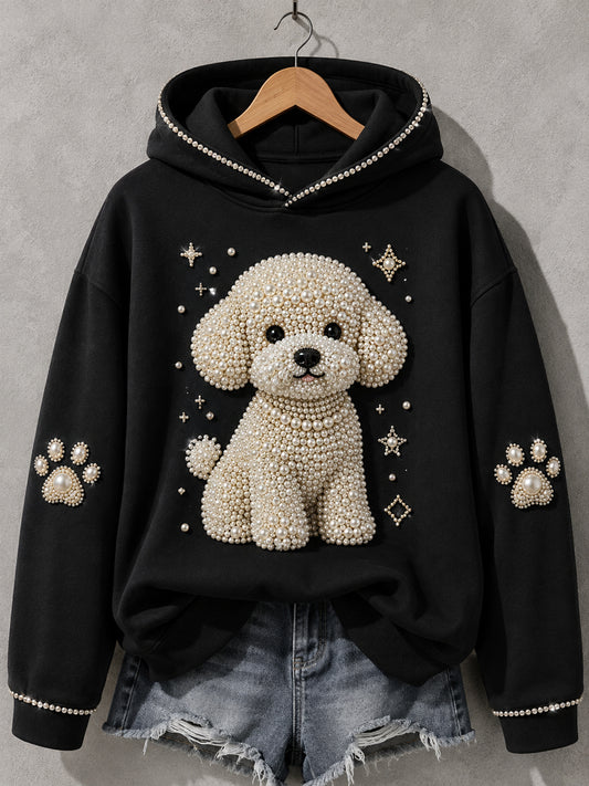 Women's Cute Dog Print Dog Lovers Casual Hoodie