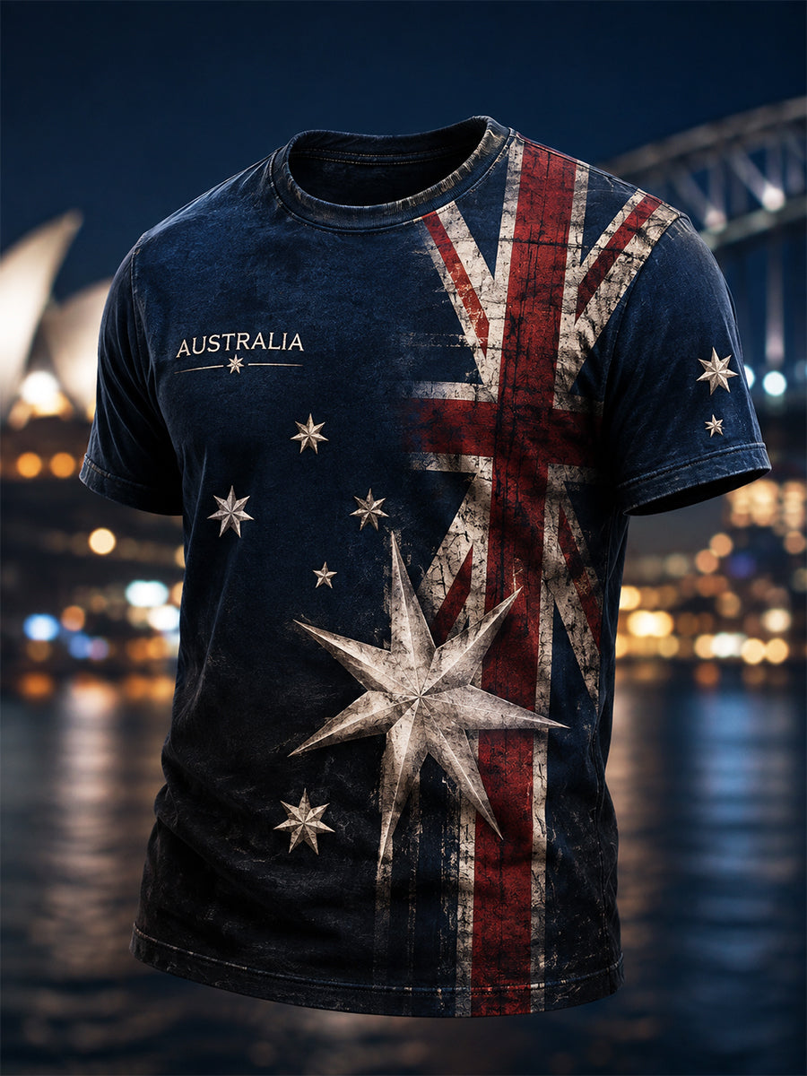 Men's Australia Pride Art Printed T-shirt