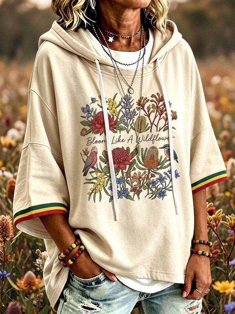 Women’s Retro Australian Wildflower Season Hoodie