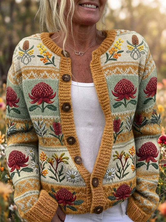 Women’s Retro Wildflower Season Cardigan