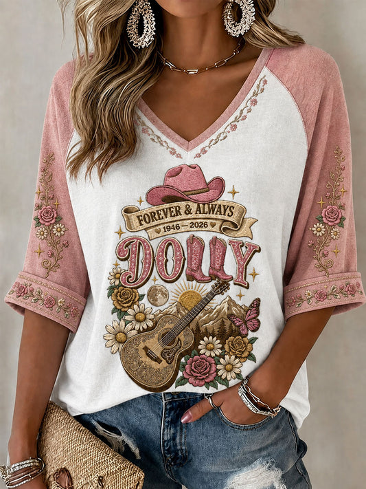 Women's Rip Country Music Lover Queen of Country Printed T-shirt