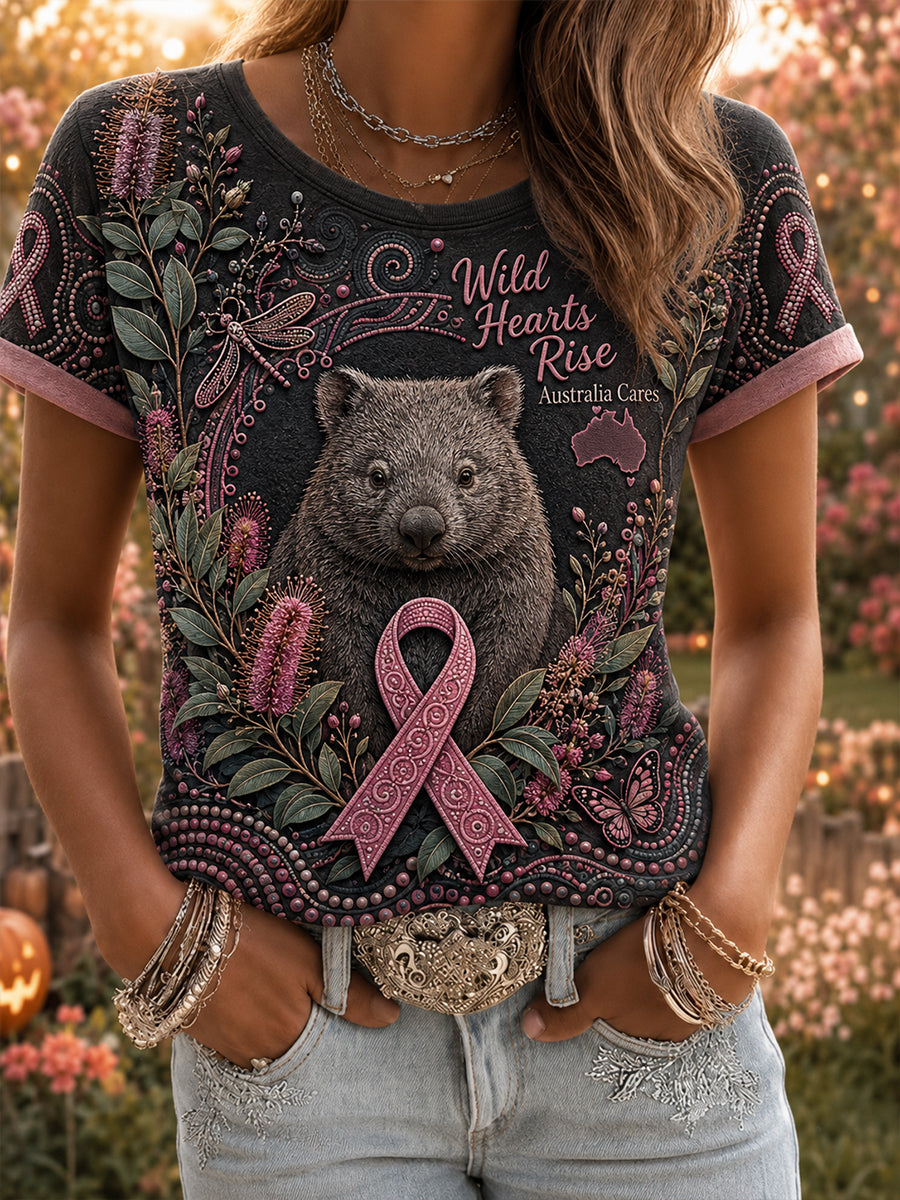 Women's Breast Cancer Awareness In Australia Short-Sleeved T-Shirt