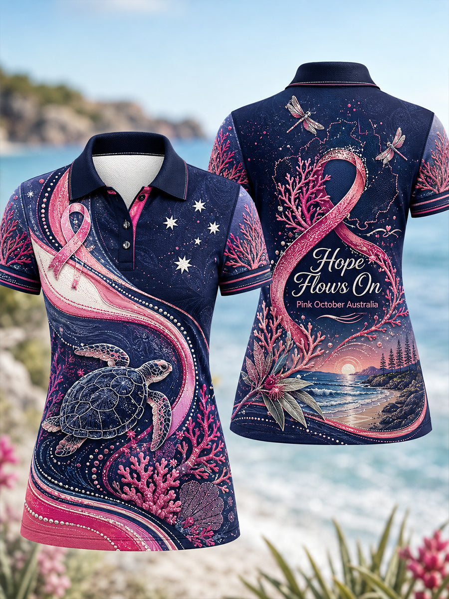 Women's Breast Cancer Awareness In Australia Polo T-Shirt