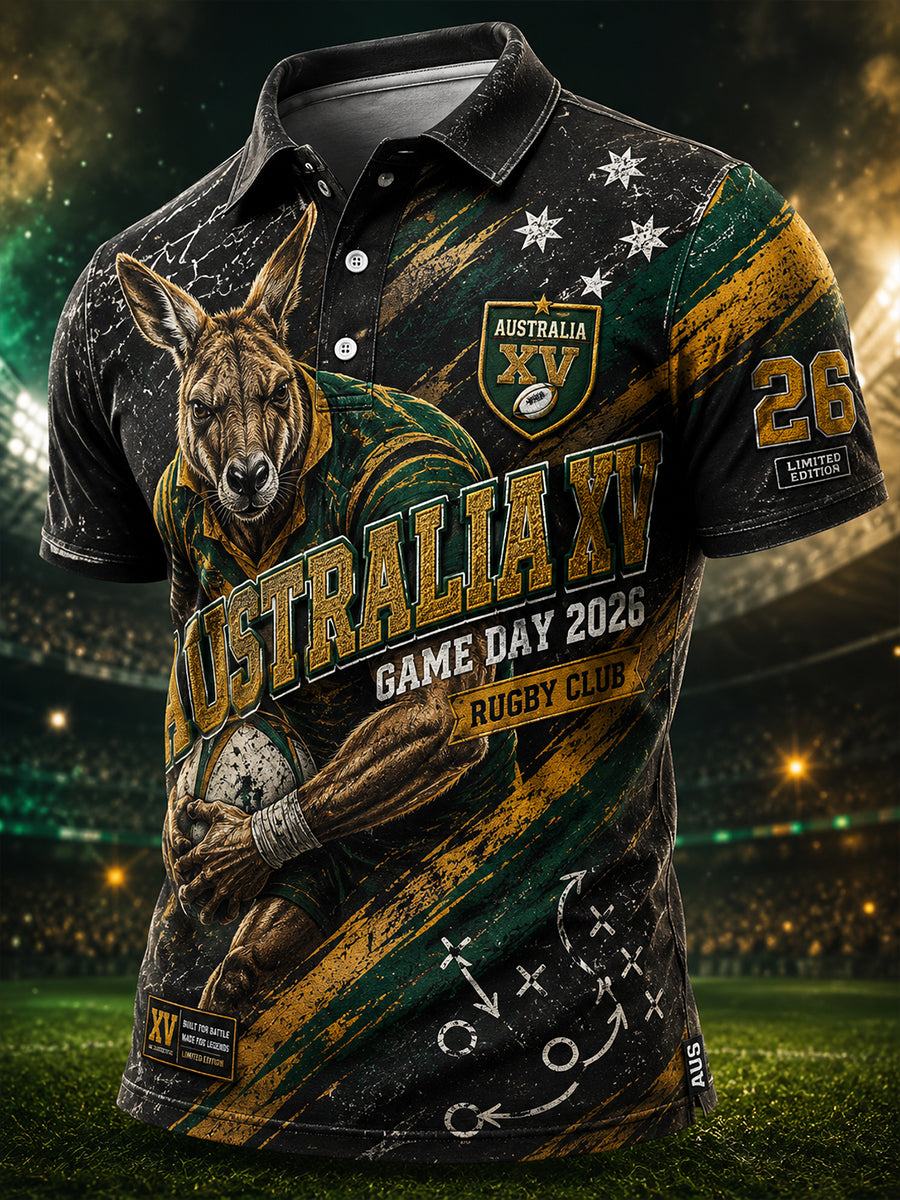 Men's Australian Rules Football Kangaroos  Short Sleeve Shirt