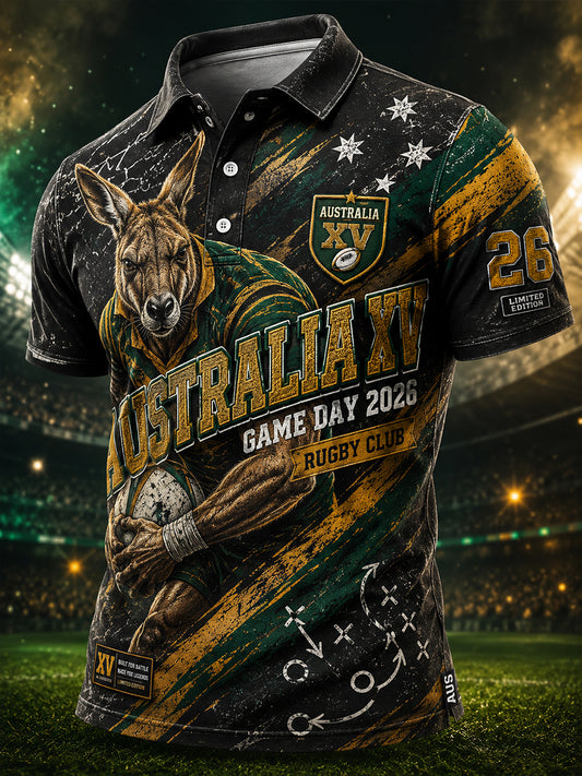 Men's Australian Rules Football Kangaroos  Short Sleeve Shirt