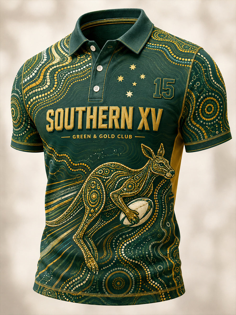 Men's Australian Rules Football Kangaroos  Short Sleeve Shirt
