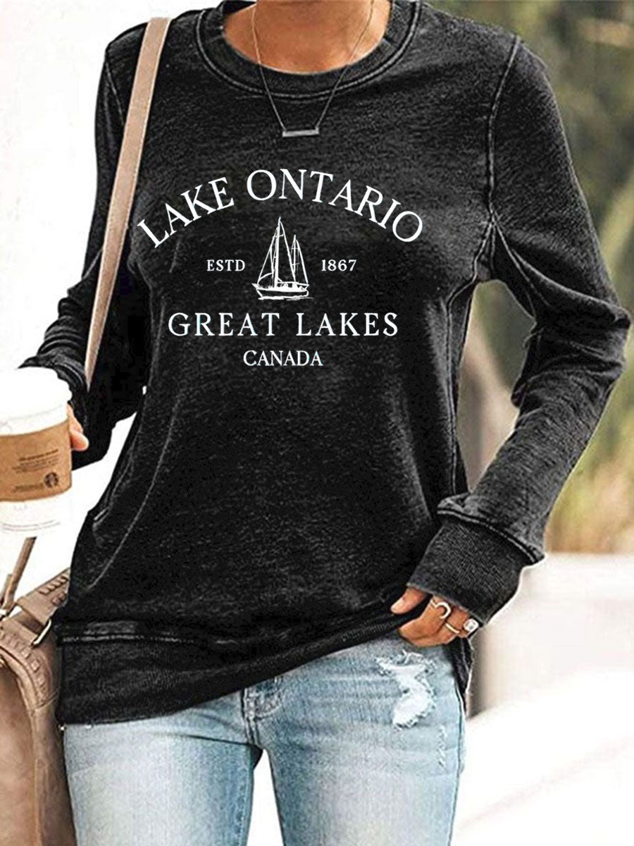 Women’s Lake Ontario Printed Casual Sweatshirt