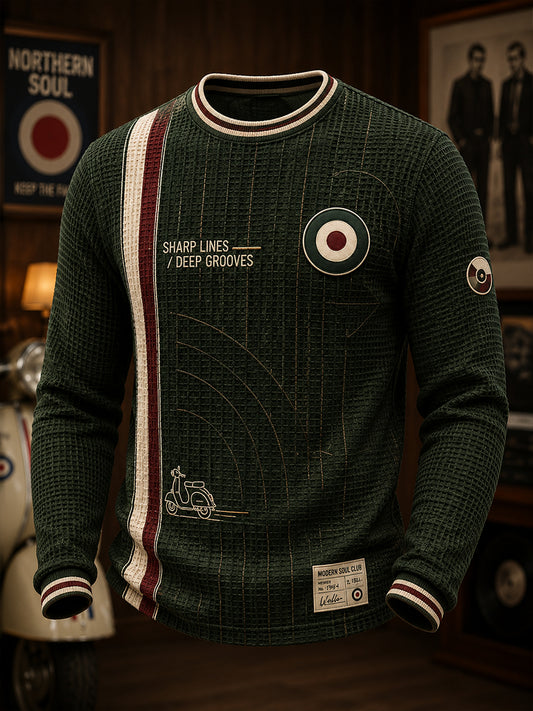 Men's Paul Weller And British Mod Culture Waffle Long Sleeve T-Shirt